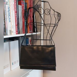 Vintage Black Leather Convertible Purse